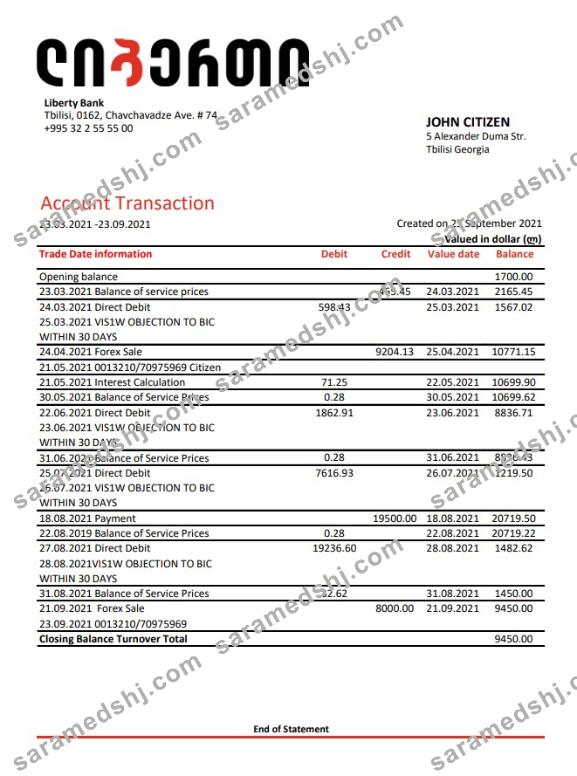 Georgia Liberty Bank excel pdf